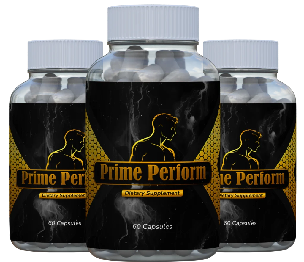 Prime Perform male supplement bottle for energy and vitality
